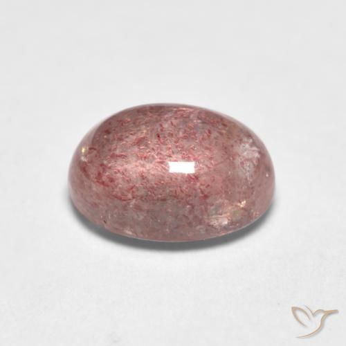 Quarzo fragola Rosa terroso naturale da 1.05 ct, Taglio ovale, Traslucido