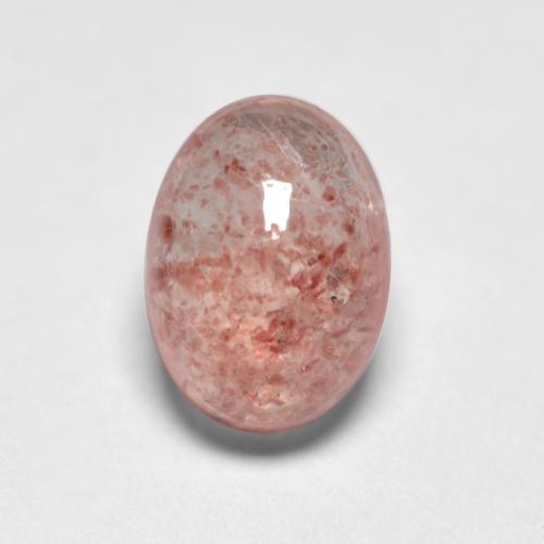 Quarzo fragola Rosa chiaro naturale da 1.13 ct, Taglio ovale, Traslucido