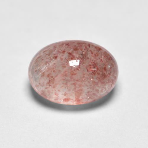 Quarzo fragola Rosa chiaro naturale da 1.13 ct, Taglio ovale, Traslucido