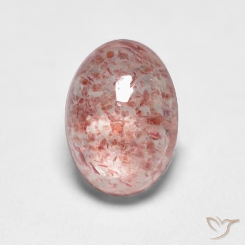 1.15ct Naturale Rosa terroso Quarzo Fragola, Ovale, Traslucido
