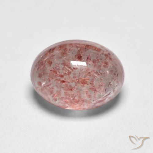Quarzo fragola Rosa terroso naturale da 1.15 ct, Ovale, Traslucido