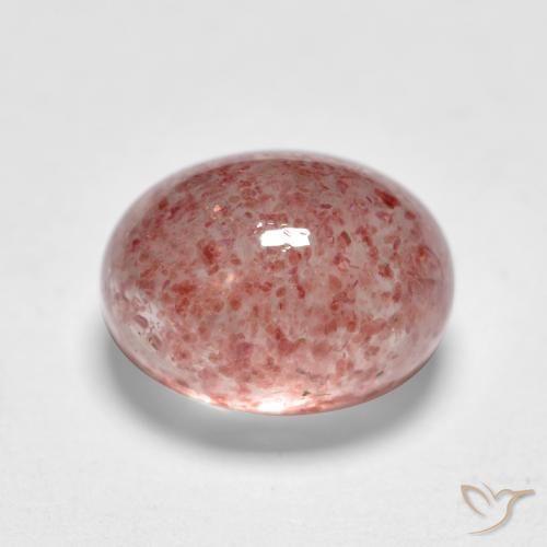 Quarzo fragola Rosa medio naturale da 1.82 ct, Ovale, Traslucido