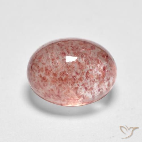 Quarzo fragola Rosa medio naturale da 1.83 ct, Ovale, Traslucido