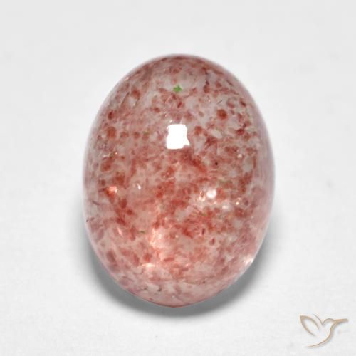 1.44ct Naturale rosa lampone Quarzo Fragola, Ovale, Traslucido