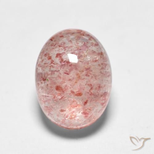 1.95ct Naturale Rosa medio Quarzo Fragola, Ovale, Traslucido