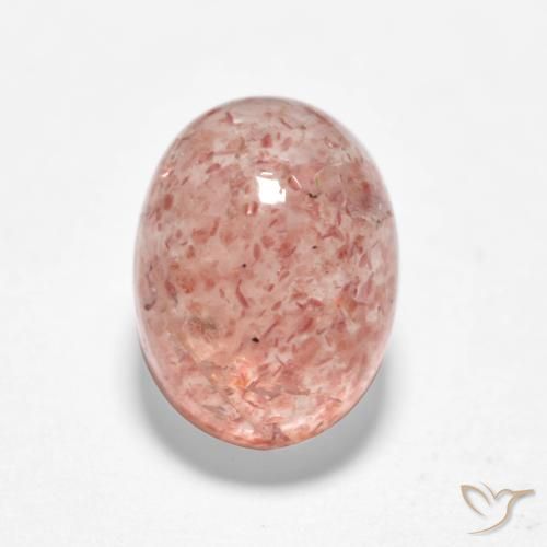1.92ct Naturale Rosa terroso Quarzo Fragola, Ovale, Traslucido