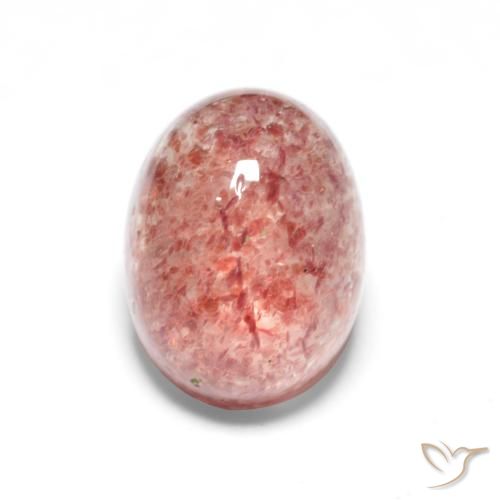 1.76ct Naturale rosa lampone Quarzo Fragola, Ovale, Traslucido