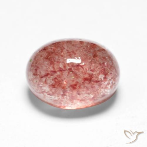 Quarzo fragola rosa lampone naturale da 1.76 ct, Ovale, Traslucido