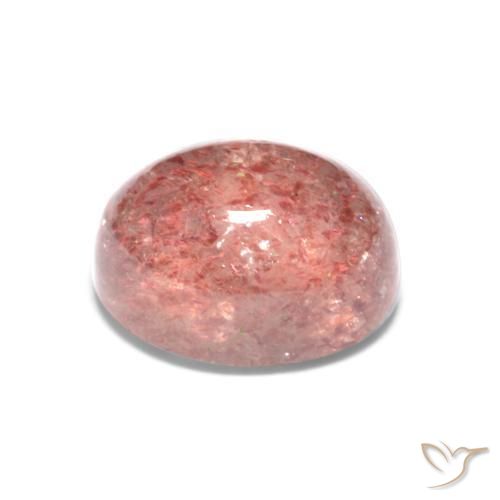 Quarzo fragola rosa lampone naturale da 1.76 ct, Ovale, Traslucido