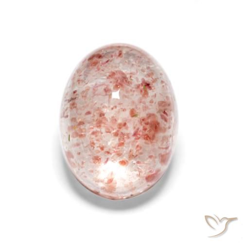 1.67ct Naturale Rosa terroso Quarzo Fragola, Ovale, Traslucido