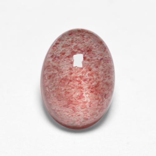 Quarzo fragola naturale rosa da 1,57 ct, taglio ovale, traslucido