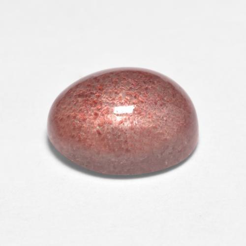 Quarzo fragola naturale rosa da 1,57 ct, taglio ovale, traslucido
