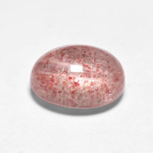 Quarzo fragola Rosa medio-chiaro naturale da 1.69 ct, Taglio ovale, Traslucido