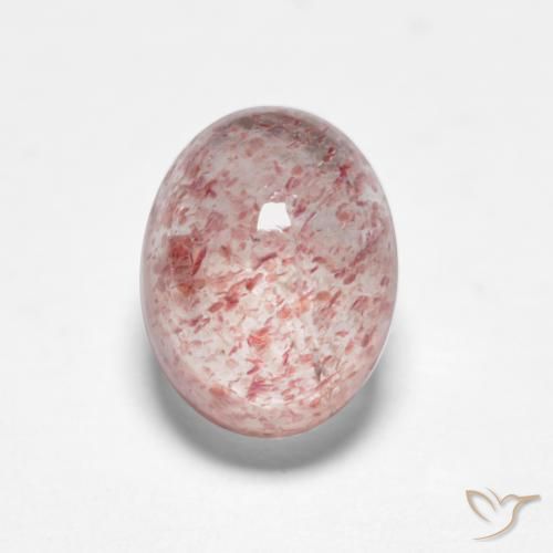 1.97ct Naturale Rosa chiaro gomma da masticare Quarzo Fragola, Ovale, Traslucido