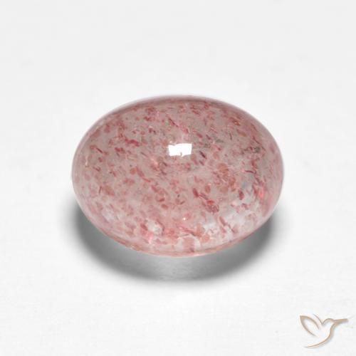 Quarzo fragola Rosa chiaro gomma da masticare naturale da 1.97 ct, Ovale, Traslucido