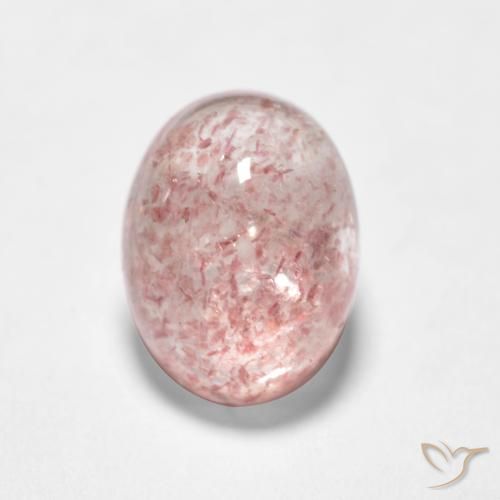 1.59ct Naturale Rosa chiaro Quarzo fragola, Ovale, Traslucido