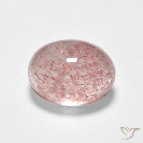 Quarzo fragola Rosa chiaro naturale da 1.59 ct, Ovale, Traslucido