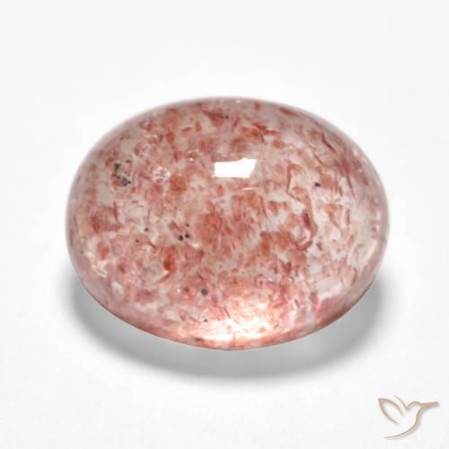 Quarzo fragola Rosa medio-chiaro naturale da 1.48 ct, Ovale, Traslucido