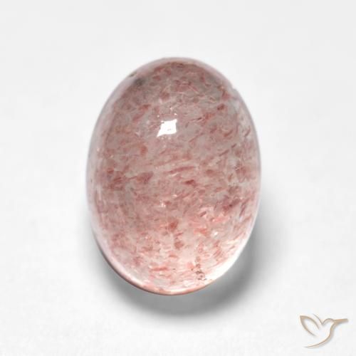 1.30ct Naturale Rosa medio Quarzo fragola, Ovale, Traslucido
