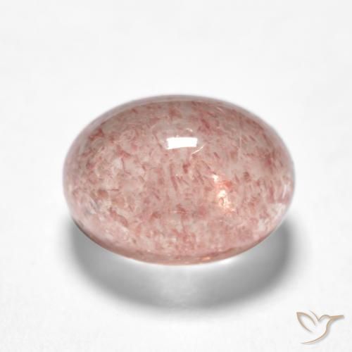 Quarzo fragola Rosa medio naturale da 1.30 ct, Ovale, Traslucido