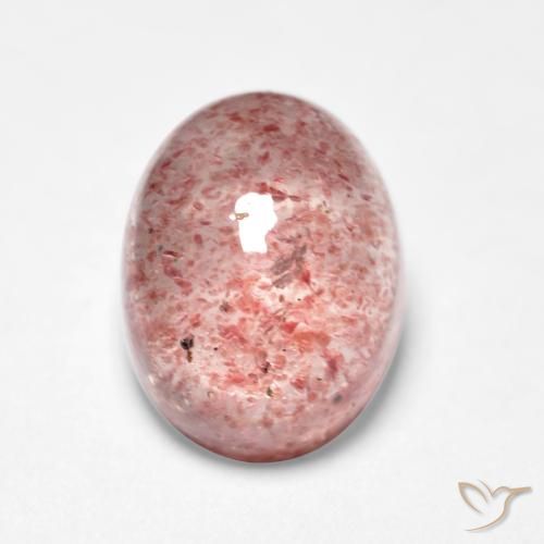 1.70ct Naturale Rosa terroso Quarzo Fragola, Ovale, Traslucido