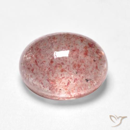Quarzo fragola Rosa terroso naturale da 1.70 ct, Ovale, Traslucido