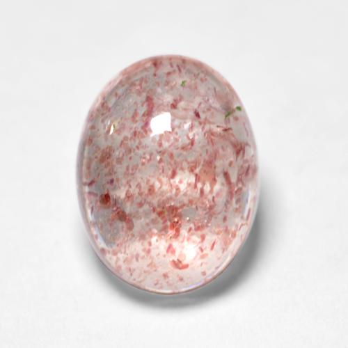 Quarzo fragola Rosa chiaro naturale da 1.45 ct, Taglio ovale, Traslucido