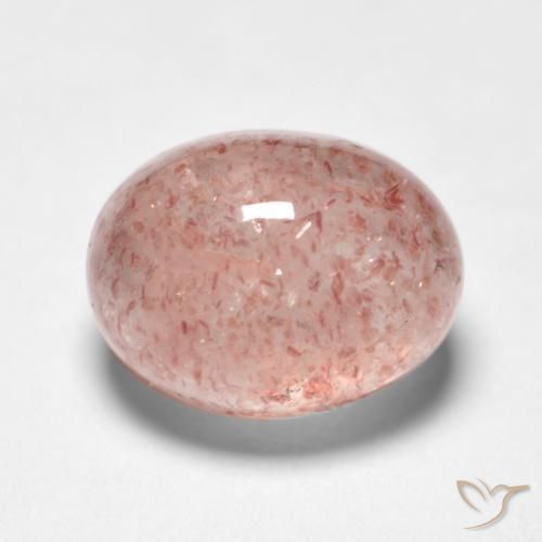 Quarzo fragola rosa fenicottero naturale da 1.88 ct, Ovale, Traslucido