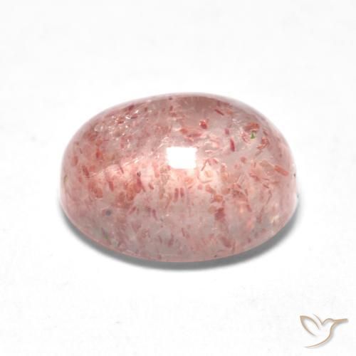 Quarzo fragola rosa fenicottero naturale da 1.58 ct, Ovale, Traslucido