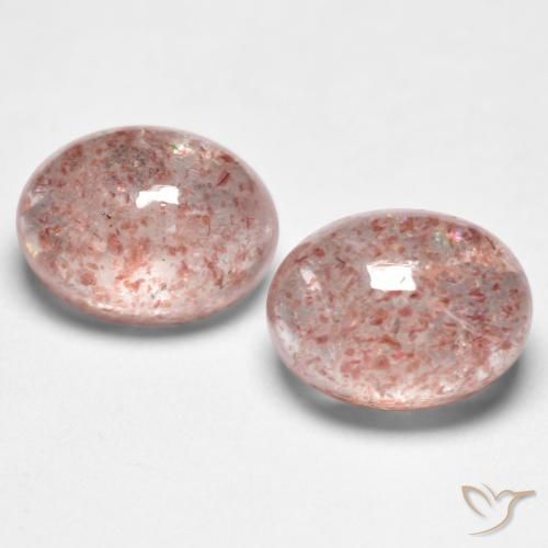 3.26ctw Naturale Rosa chiaro Quarzo Fragola, Ovale, Traslucido