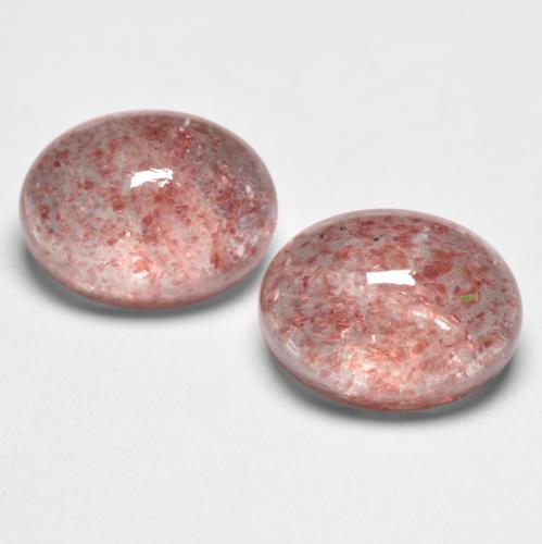 Quarzo fragola naturale rosa da 2,99 ct, taglio ovale, traslucido