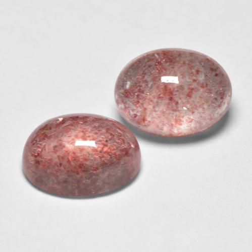 Quarzo fragola naturale rosa da 2,99 ct, taglio ovale, traslucido