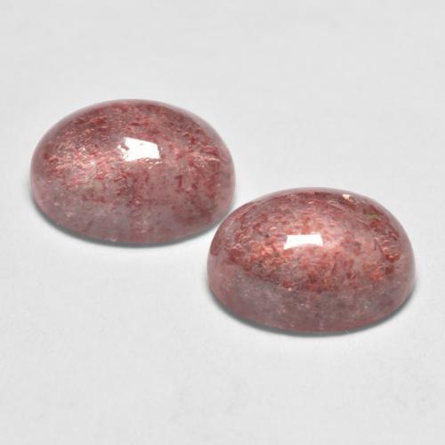 Quarzo fragola naturale rosa da 2,99 ct, taglio ovale, traslucido