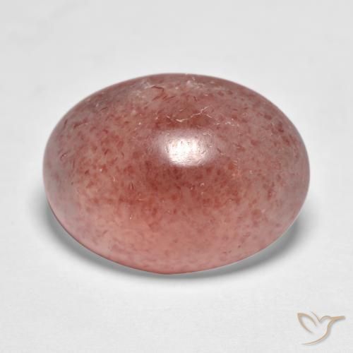Quarzo fragola Rosso mattone naturale da 7.41 ct, Ovale, Traslucido