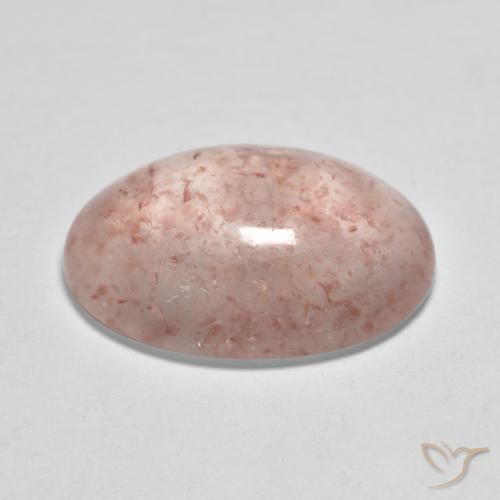 Quarzo fragola Rosa chiaro naturale da 6.42 ct, Ovale, Traslucido