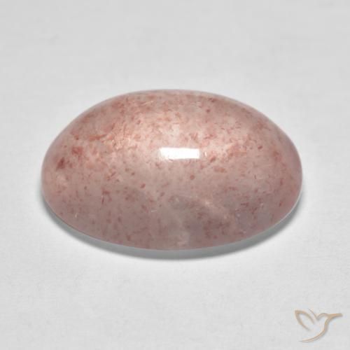 Quarzo fragola Rosa chiaro naturale da 8.14 ct, Ovale, Traslucido
