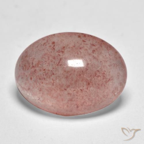 Quarzo fragola Rosa medio naturale da 7.24 ct, Ovale, Traslucido