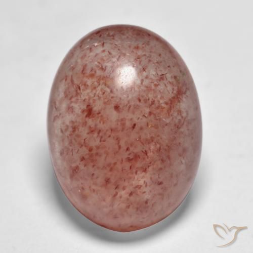 9.17ct Naturale Rosa rossastro terroso Quarzo Fragola, Ovale, Traslucido
