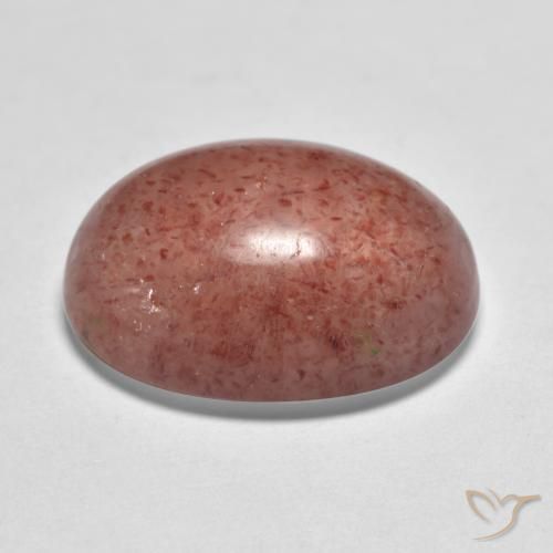 Quarzo fragola Rosa rossastro terroso naturale da 9.17 ct, Ovale, Traslucido