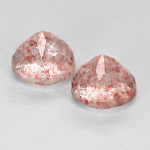 Gemme di Quarzo fragola Rosa terroso naturale da 1.13 ct, Taglio rotondo, Trasparente