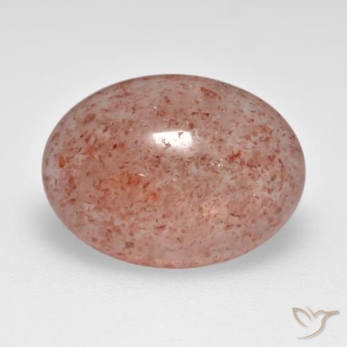 Quarzo fragola Rosa arancione naturale da 7.36 ct, Ovale, Traslucido