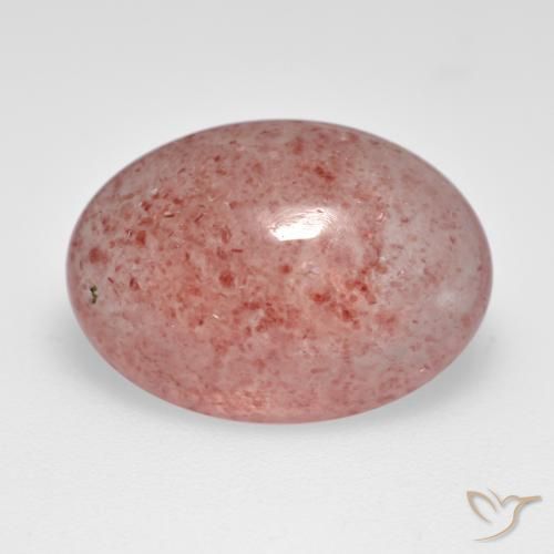 Quarzo fragola Rosa medio-chiaro naturale da 7.12 ct, Ovale, Traslucido