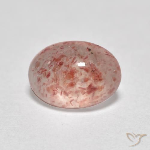 Quarzo fragola Rosa medio naturale da 0.83 ct, Ovale, Trasparente