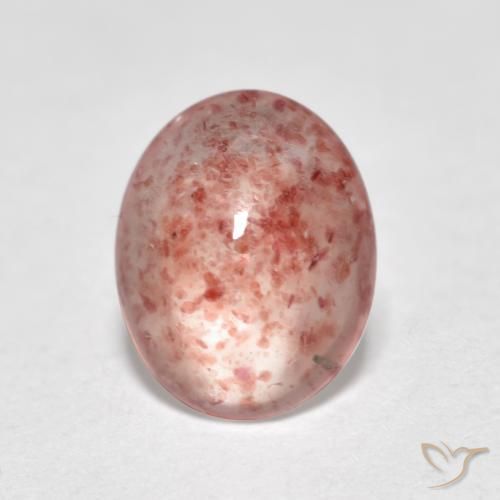 0.92ct Naturale Rosa terroso Quarzo Fragola, Ovale, Trasparente