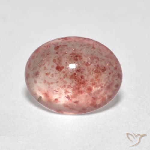 Quarzo fragola Rosa terroso naturale da 0.92 ct, Ovale, Trasparente