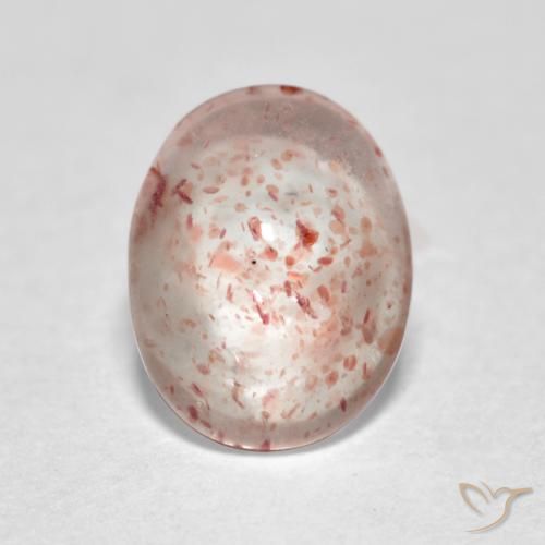 1.00ct Naturale Rosa arancio Quarzo Fragola, Ovale, Trasparente