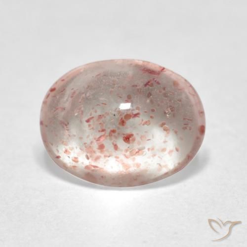Quarzo fragola Rosa arancio naturale da 1.00 ct, Ovale, Trasparente