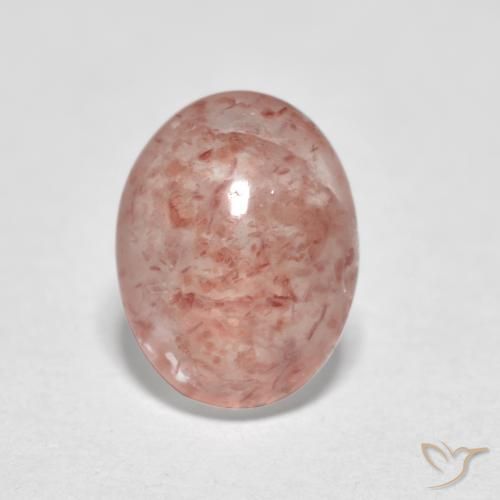 0.99ct Naturale Rosa medio Quarzo Fragola, Ovale, Traslucido