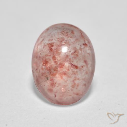 1.19ct Naturale Rosa terroso Quarzo Fragola, Ovale, Traslucido