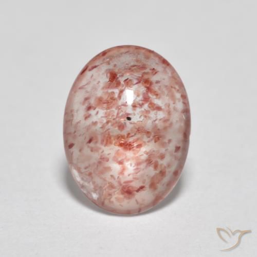 0.96ct Naturale Coccinella rossa Quarzo Fragola, Ovale, Trasparente